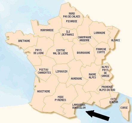 regions of france. by the region of Auvergne